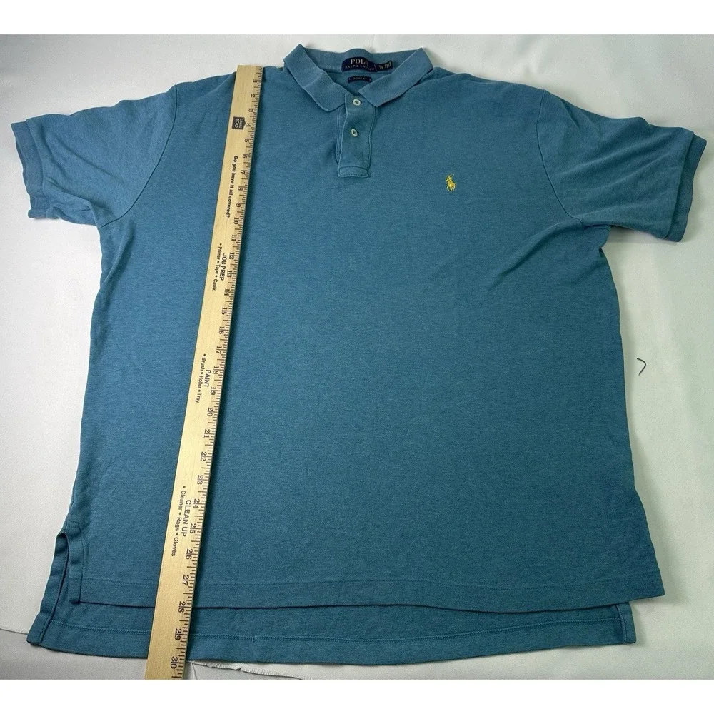 Polo By Ralph‎ Lauren Polo Shirt Men's Size XL BLUE Classic Fit Yellow Pony